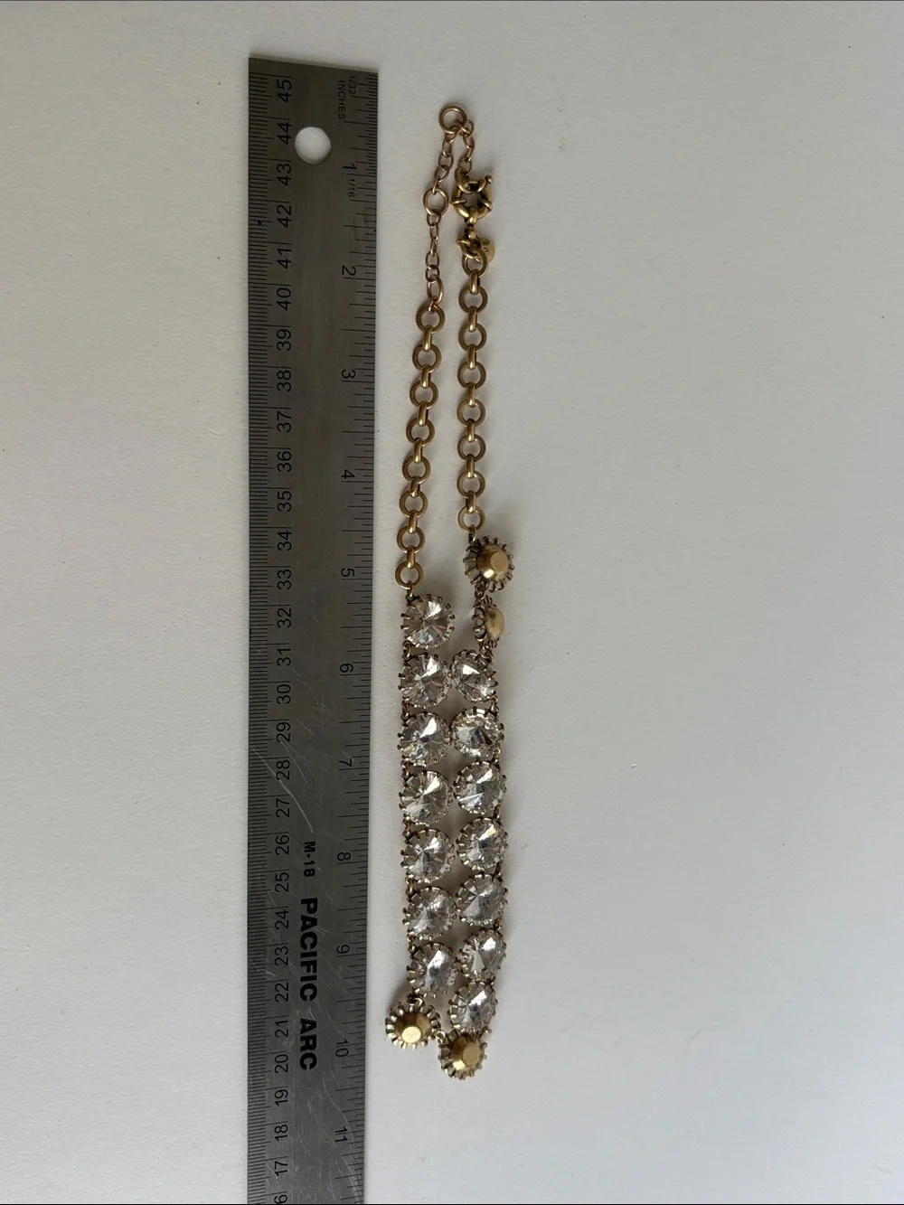 J. Crew Gold Crystal Statement Necklace Clear Stones Jewelry